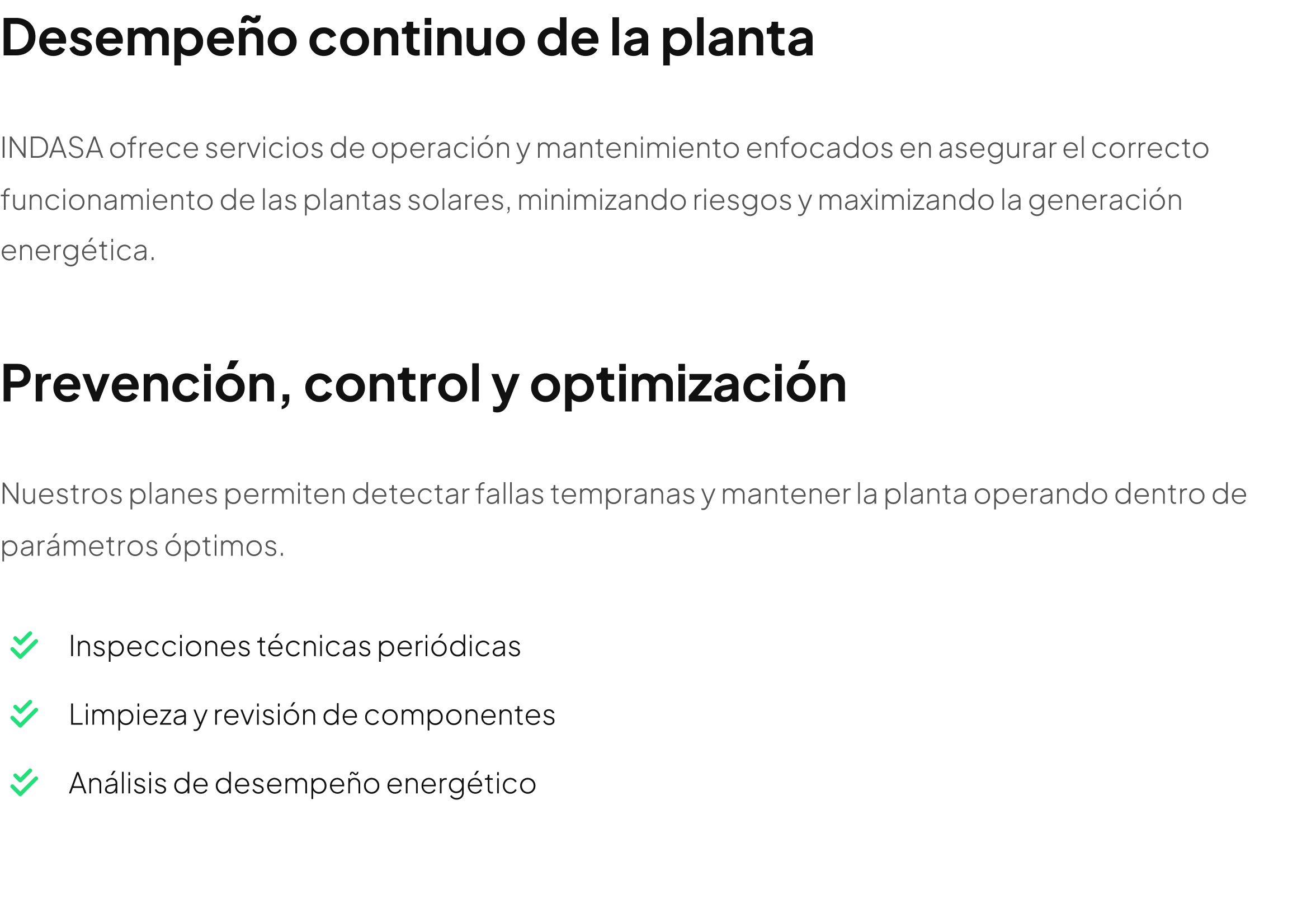 DESEMPEÑO CONTINUO DE LA PLANTA